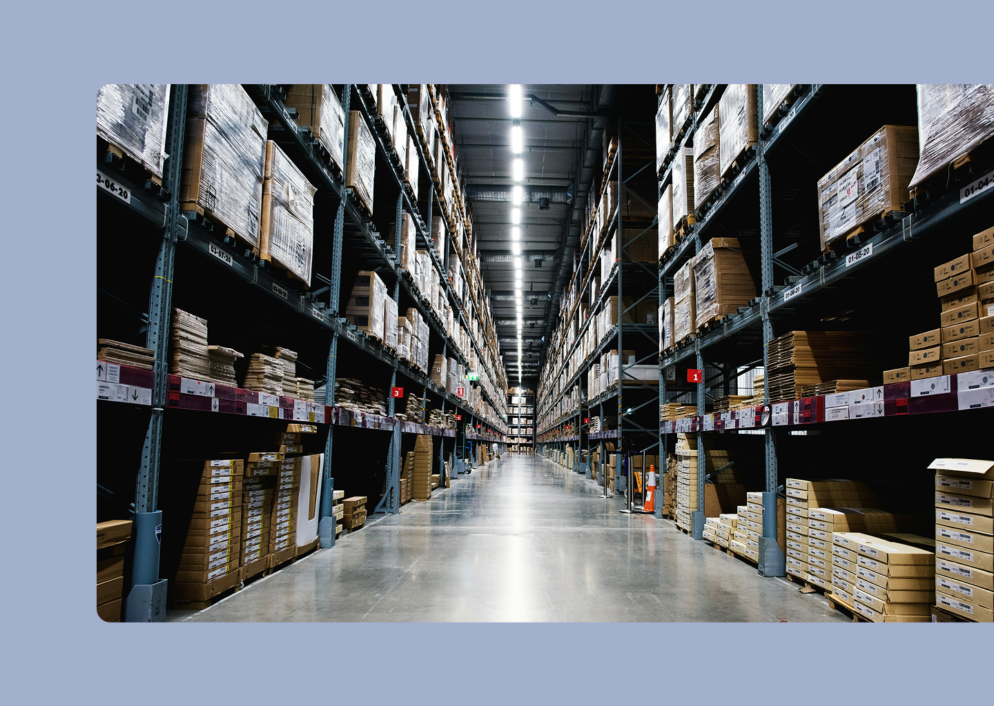 Warehouse inventory storage illustrating the cost and complexity of holding excess inventory.